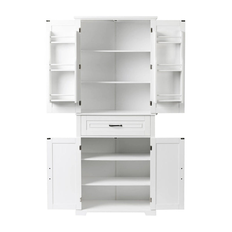 Meuble de Rangement Salle de Bain avec Portes et Tiroir,Multiples Espaces de Rangement,Étagère Réglable
