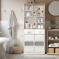 Colonne de rangement à linge de 183 cm - Blanche
