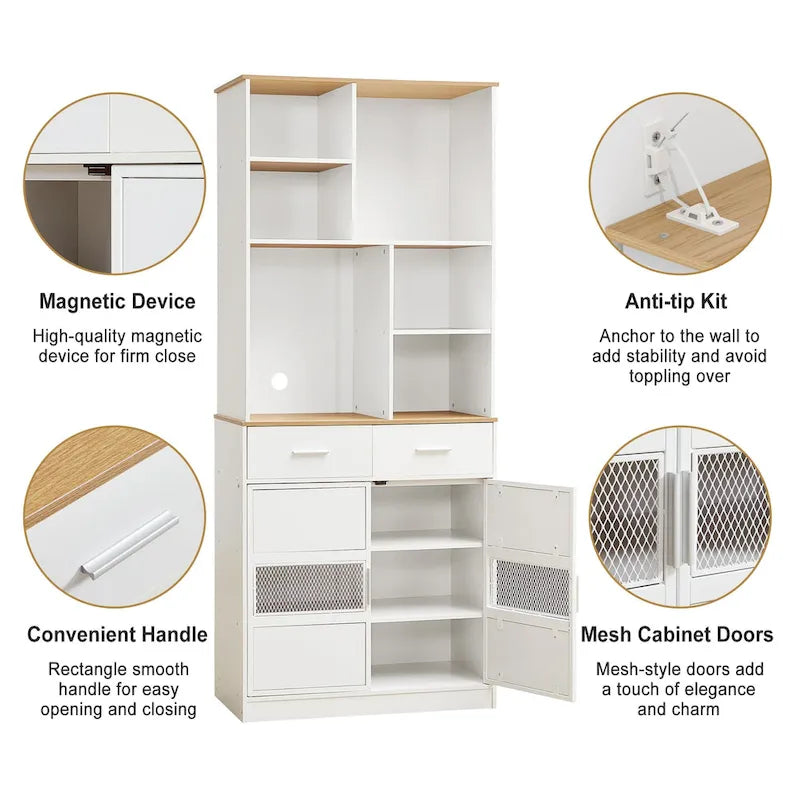 Colonne de rangement à linge de 183 cm - Blanche