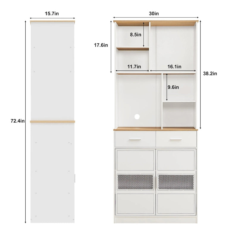 Colonne de rangement à linge de 183 cm - Blanche