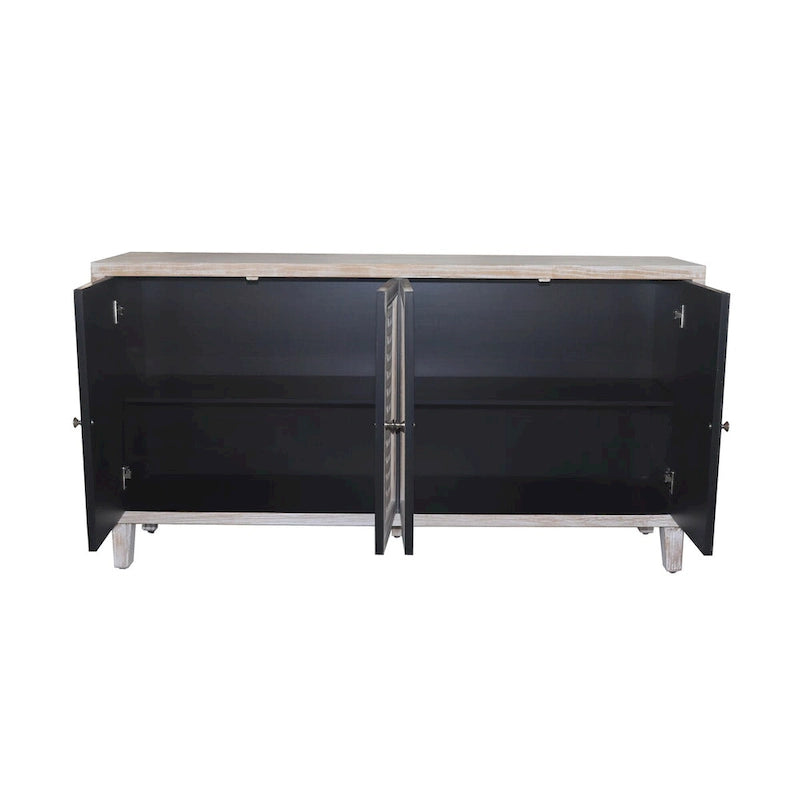Buffet bas en bois à 4 portes pour le salon